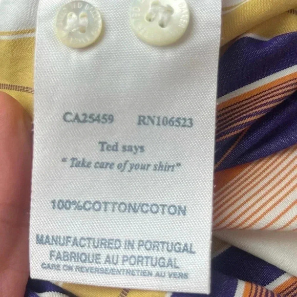 Ted Baker London Men's Size 3 M Striped Long Sleeve Button Down Shirt Multicolor - Picture 6 of 7